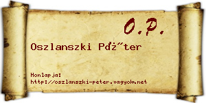 Oszlanszki Péter névjegykártya